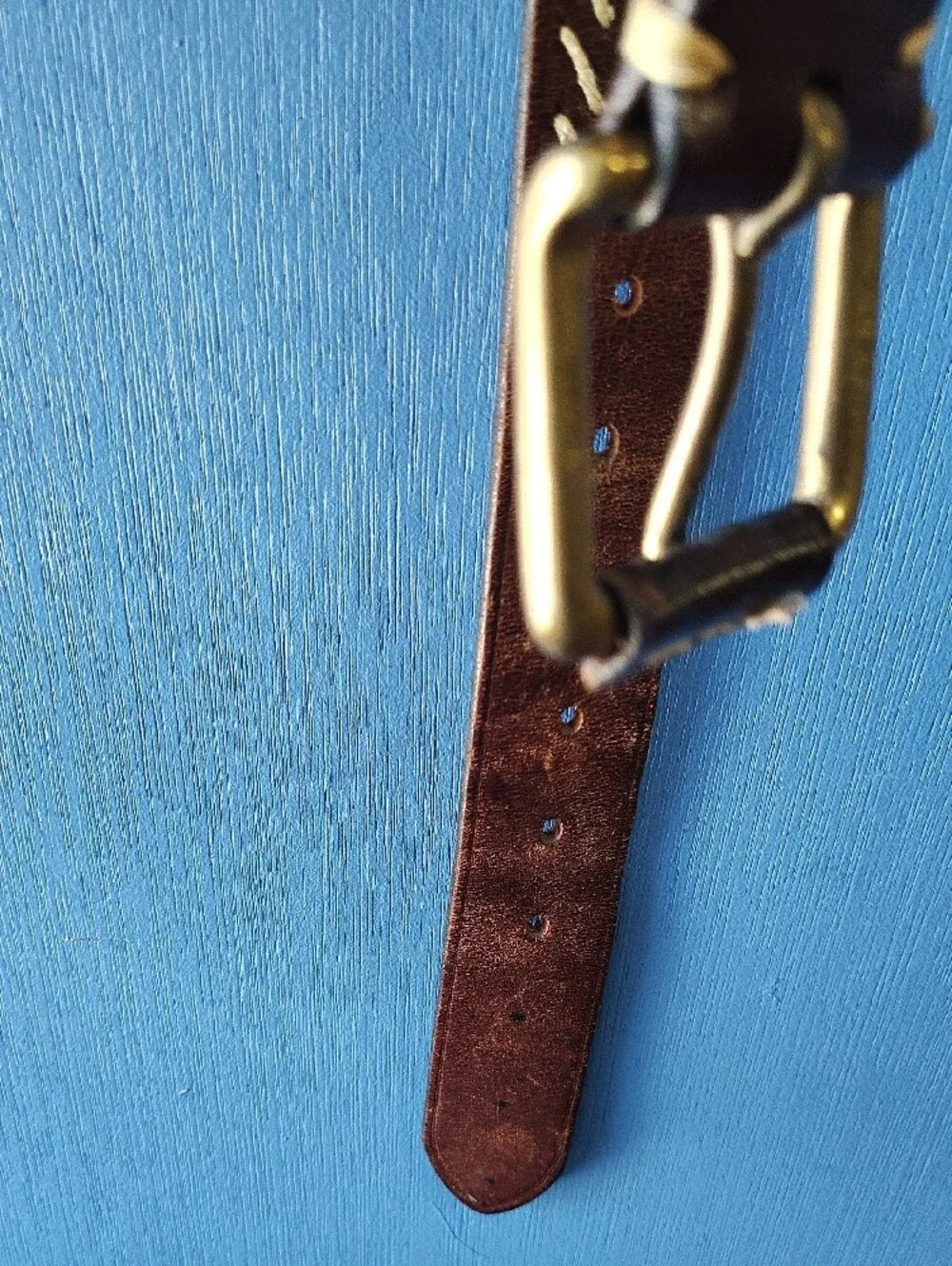 Brown Braided Leather Mens Belt with Brass Buckle